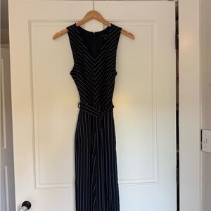 Banana Republic Blue and White Pinstripe Jumpsuit